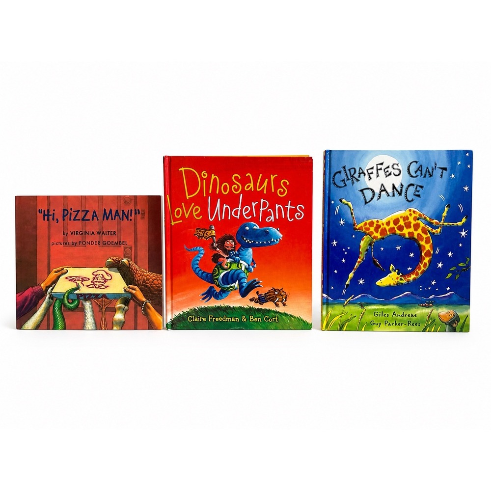 Kids Picture Book Lot Giraffes Cant Dance Dinosaurs Love Underpants Hi Pizza Man